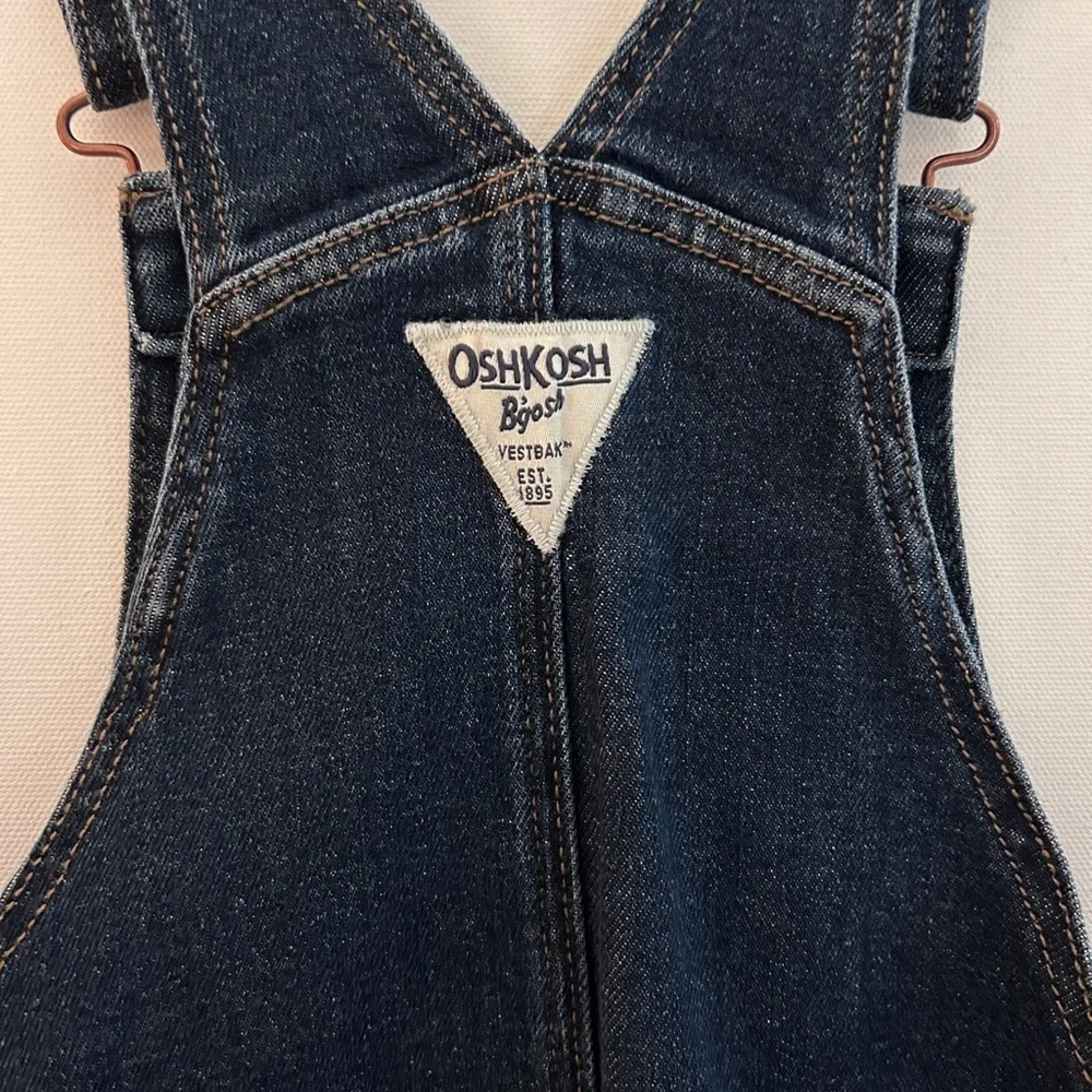 NWT OshKosh Denim Overall Dress Size 5 | Button Front Classic Jumper